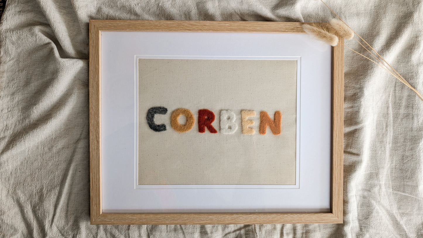 Felted Name Frame – A Unique Handmade Keepsake