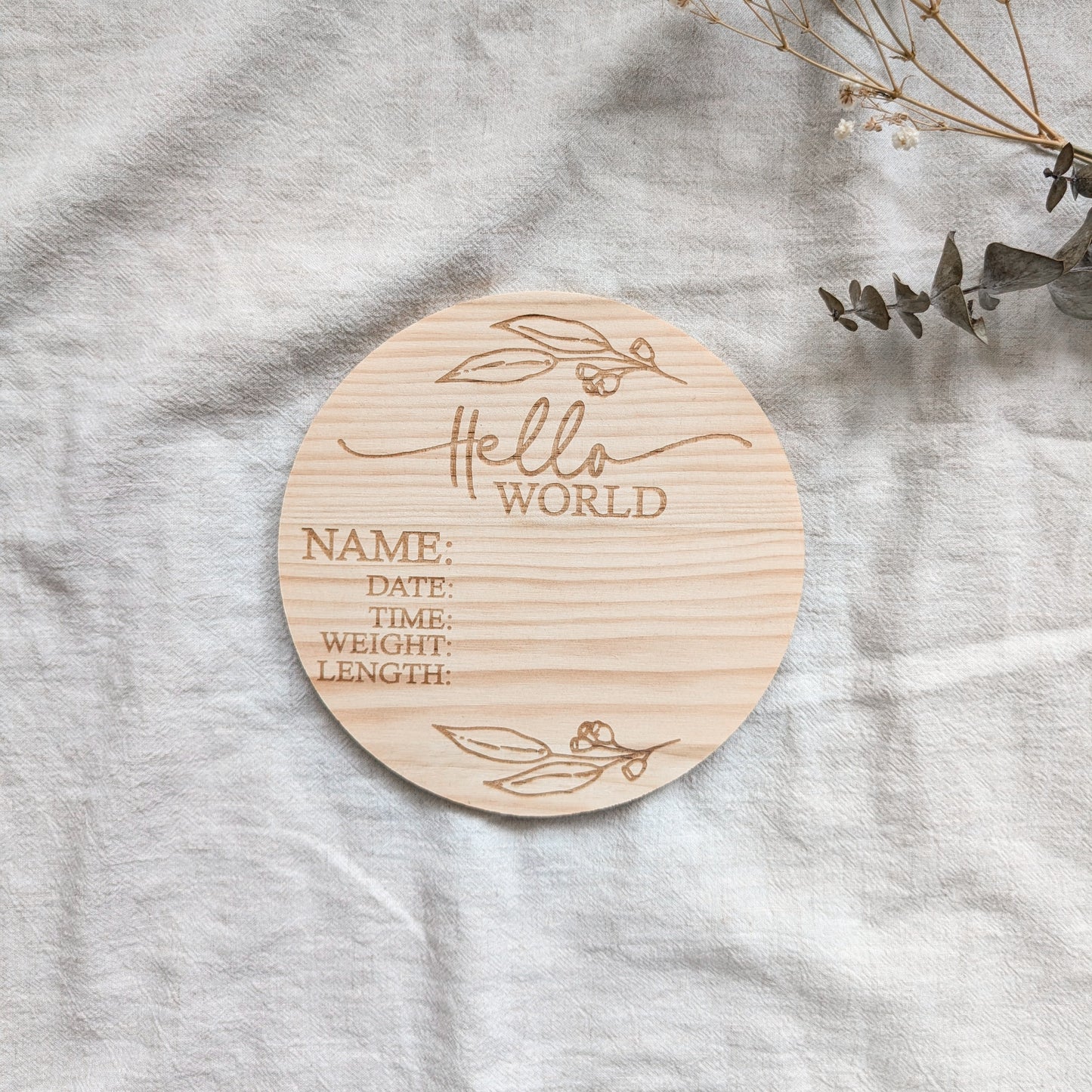 Hello World Wooden Plaque – A Sweet First Introduction