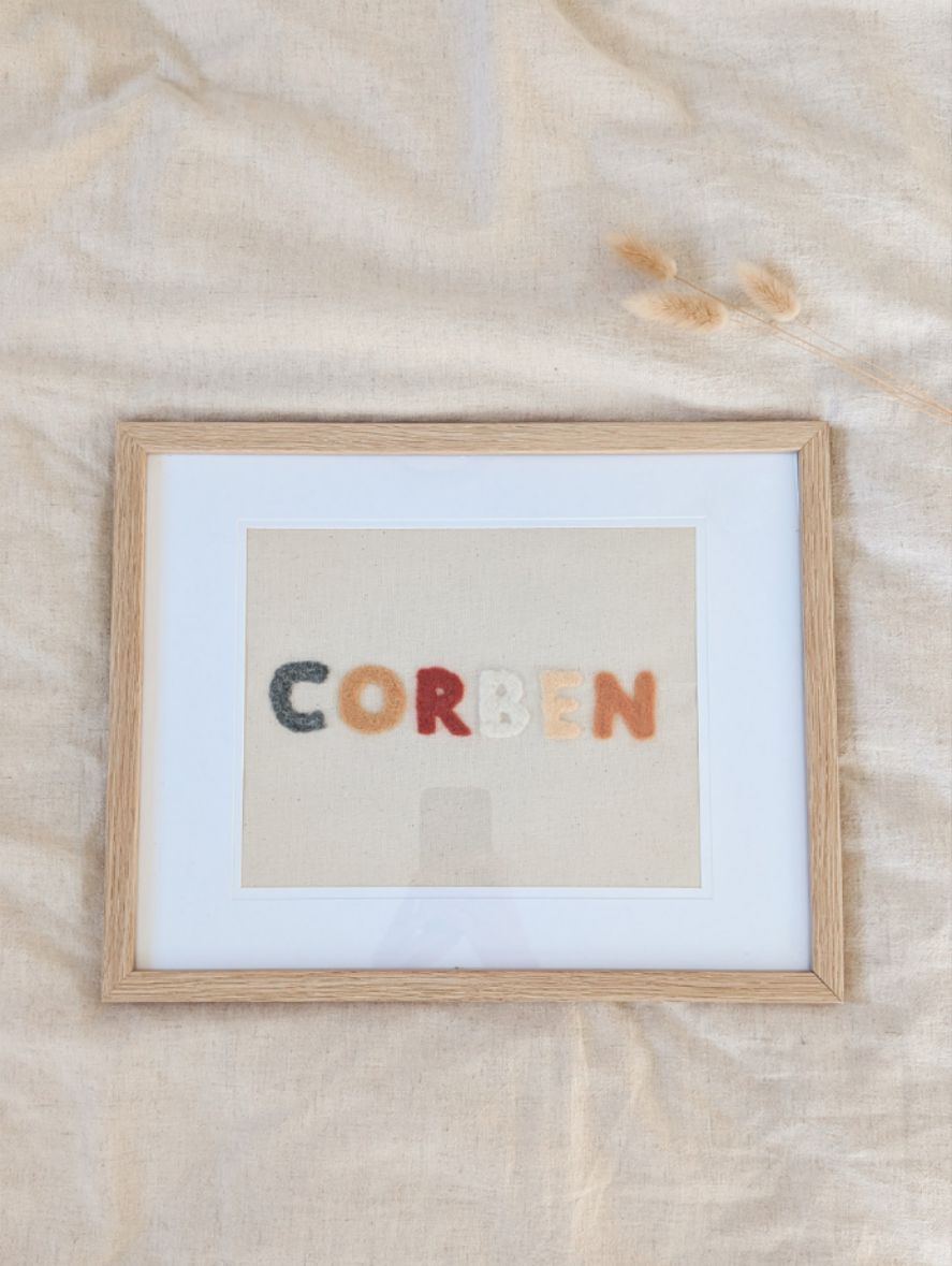 Felted Name Frame – A Unique Handmade Keepsake