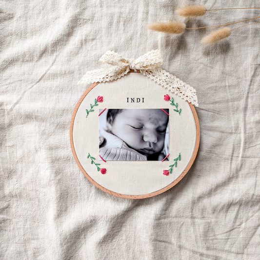 Embroidered Photo Hoop – A Framed Memory, Stitched with Love