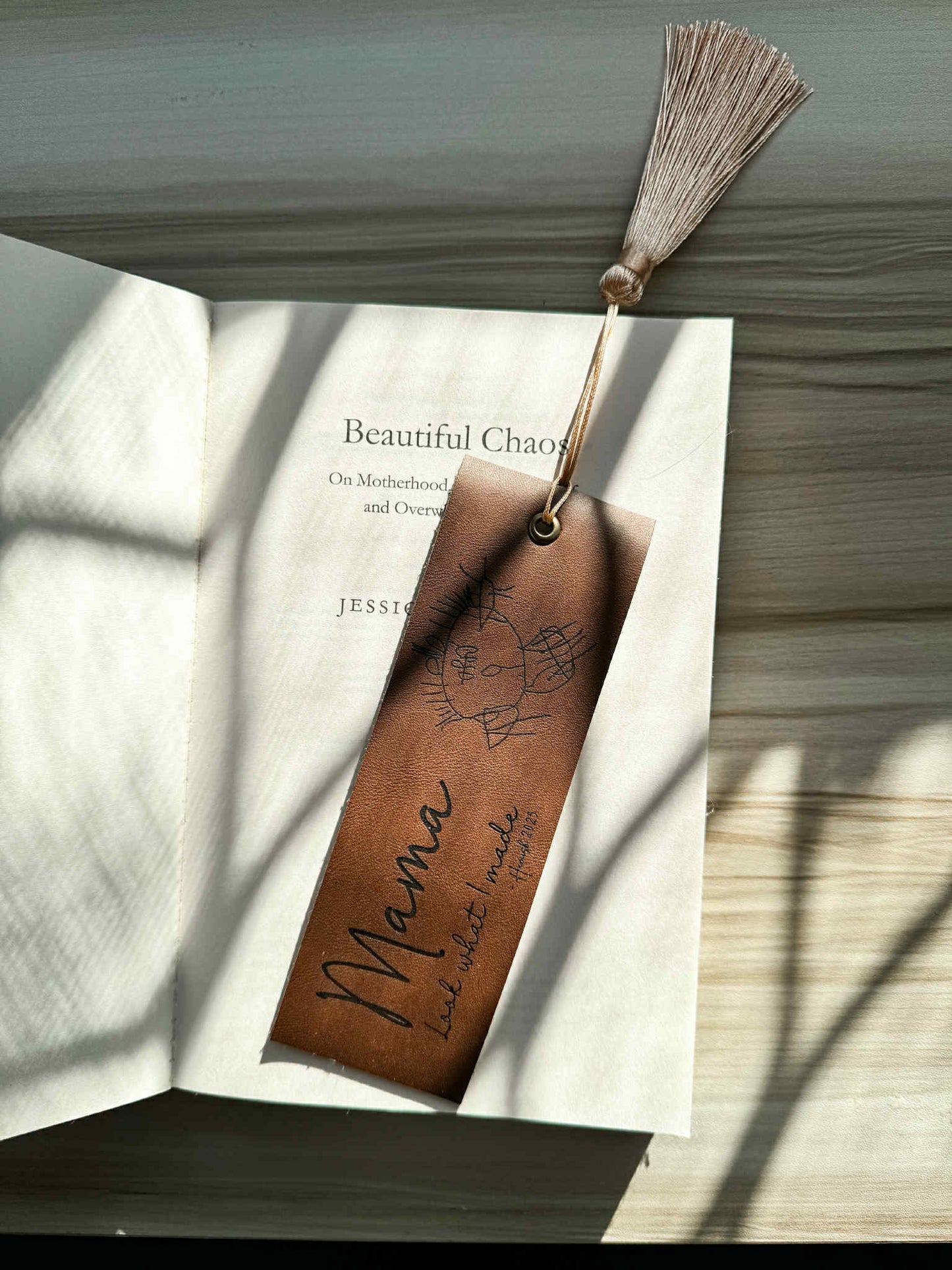 Children’s Artwork Leather Bookmark – A Keepsake of Their Creativity