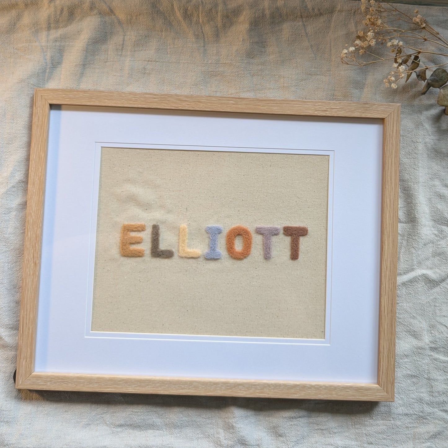 Felted Name Frame – A Unique Handmade Keepsake