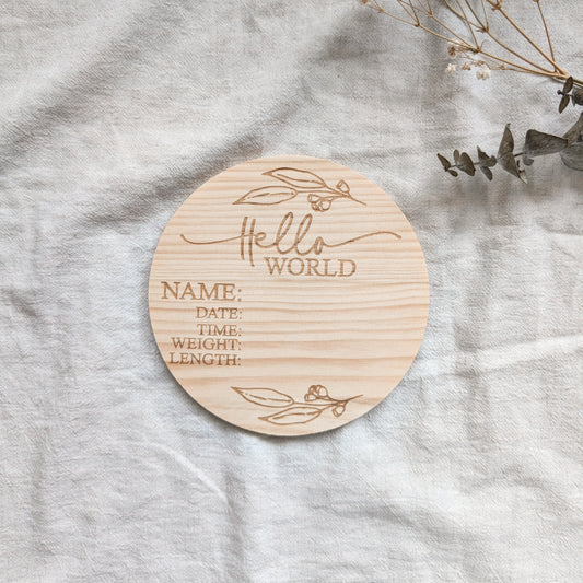 Hello World Wooden Plaque – A Sweet First Introduction